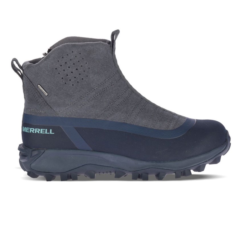 Chaussures Randonnée Merrell Thermo Snowdrift Zip Mid Shell Grise/Bleu Marine Femme | C.G.JGSR